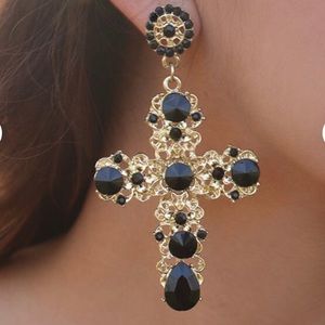 NWT - Gold Cross Earrings